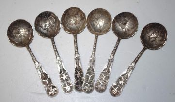 Six Chinese silver spoons