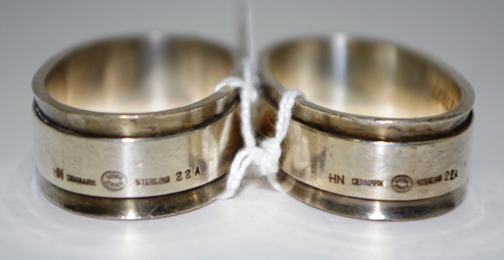 Pair Georg Jensen silver napkin rings - Image 3 of 3