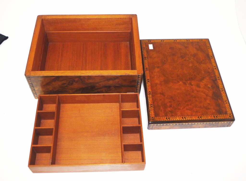 Victorian burr walnut inlaid table top box - Bild 4 aus 4
