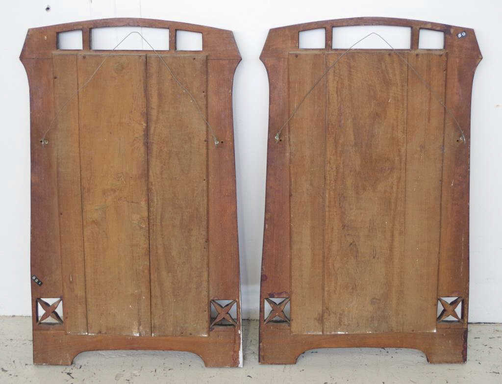 Pair of large art nouveau ceramic plaques - Bild 6 aus 6