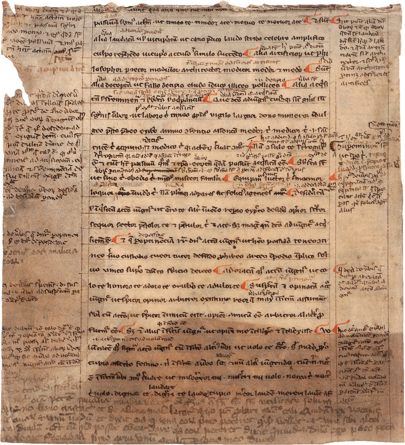 Priscianus Caesariensis: Institutiones grammaticae. Fragment eines Blattes aus ei...