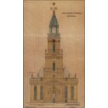 Damlitz, J. V.: Garnisonkirche in Potsdam. Kolorierte Schnittzeichnung