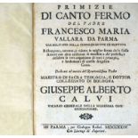 Vallara, Francesco Maria: Primizie Di Canto Fermo
