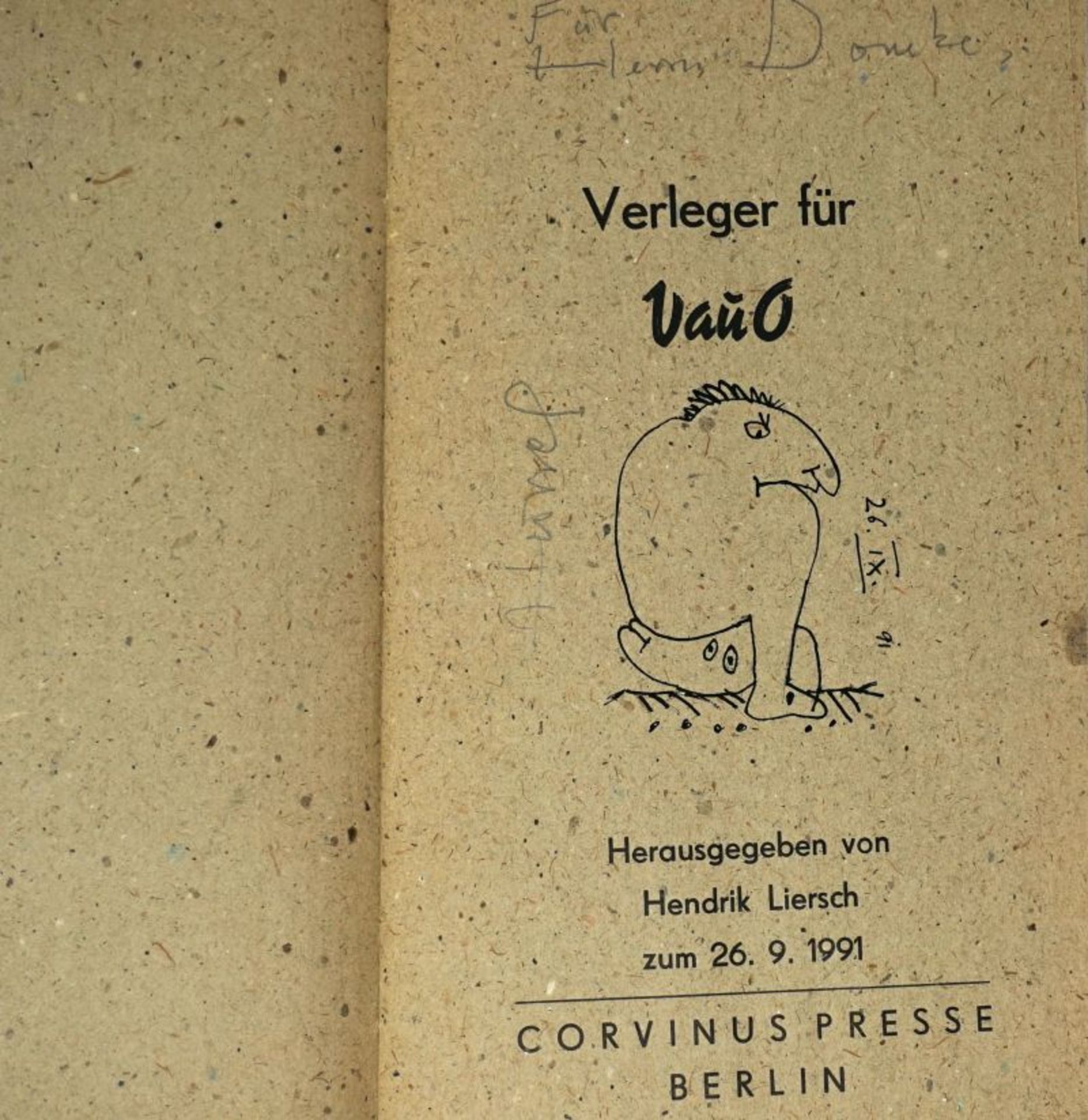 Lyriker für VauO: Hrsg. von H. Liersch zum 26.9.1992