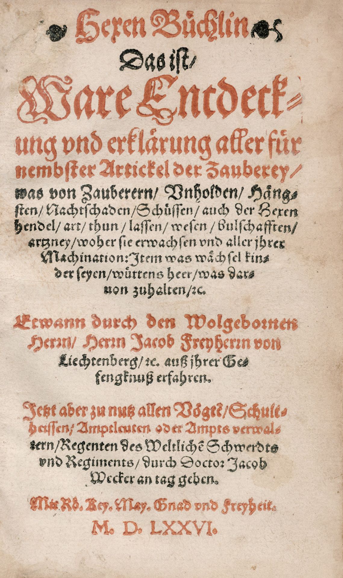 Lichtenberg, Jakob von: Hexen Büchlin