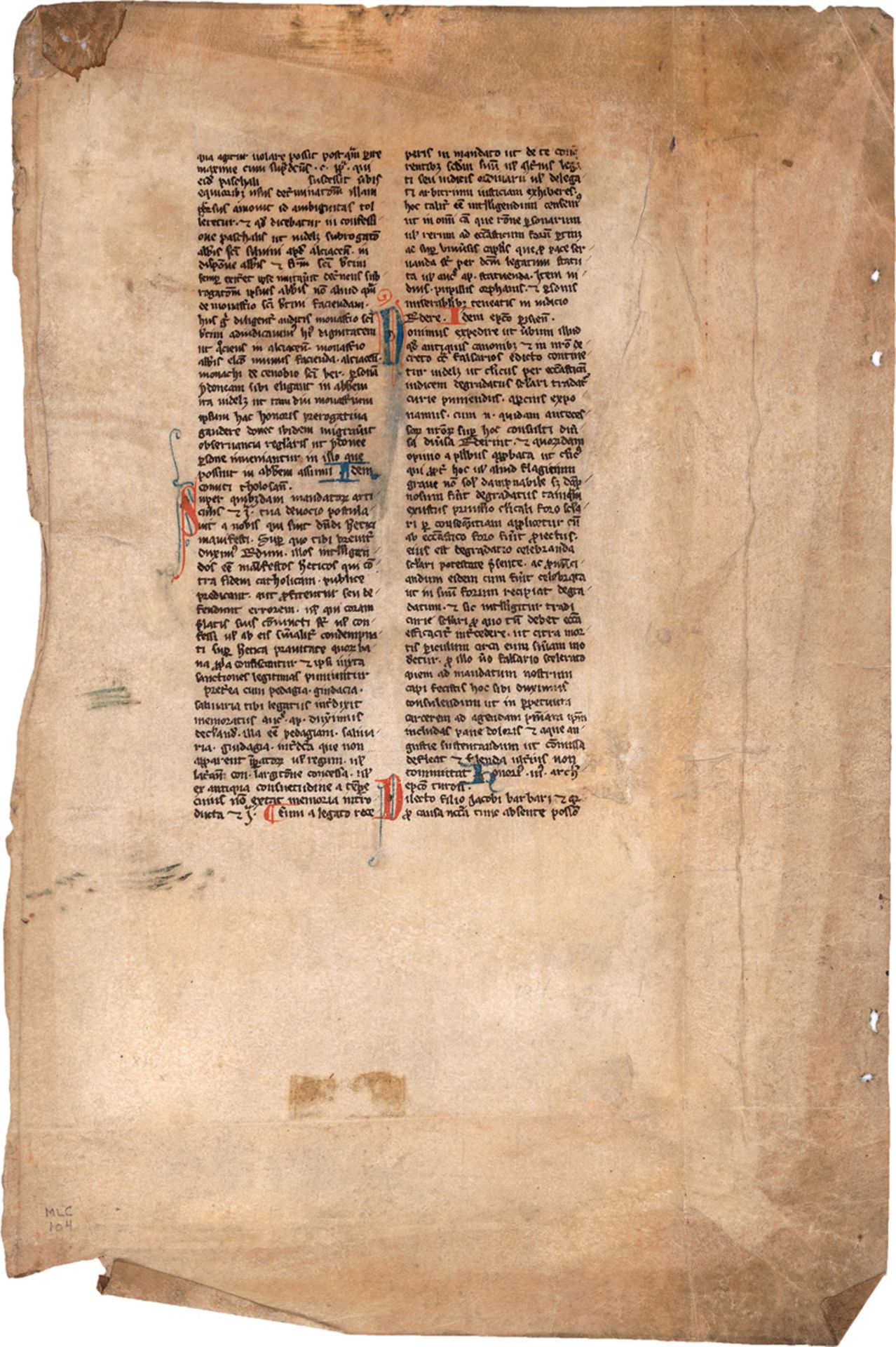 Gregorius IX. Papa: Decretalia. Lateinische Handschrift auf Pergament. 