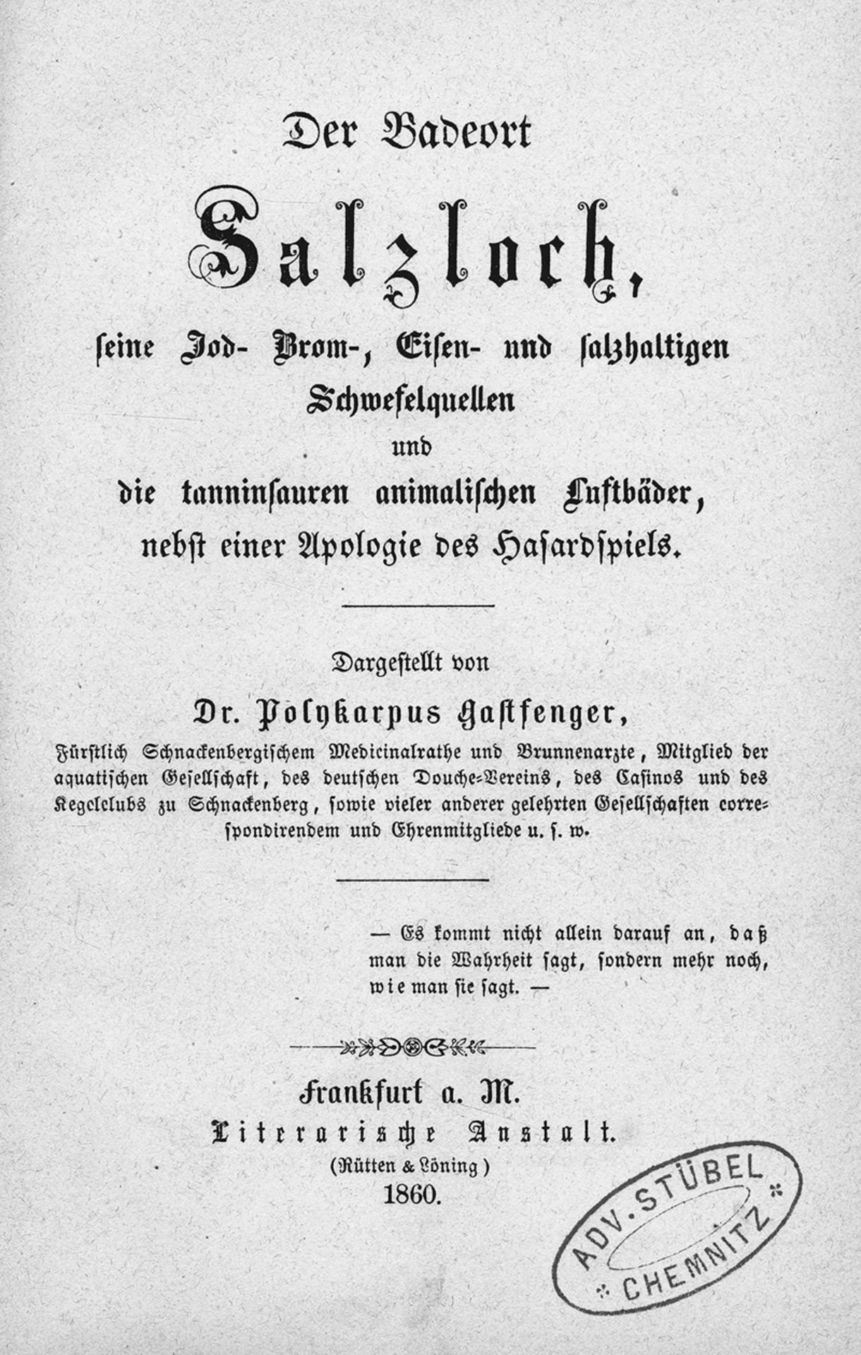 Hoffmann, Heinrich: Der Badeort Salzloch