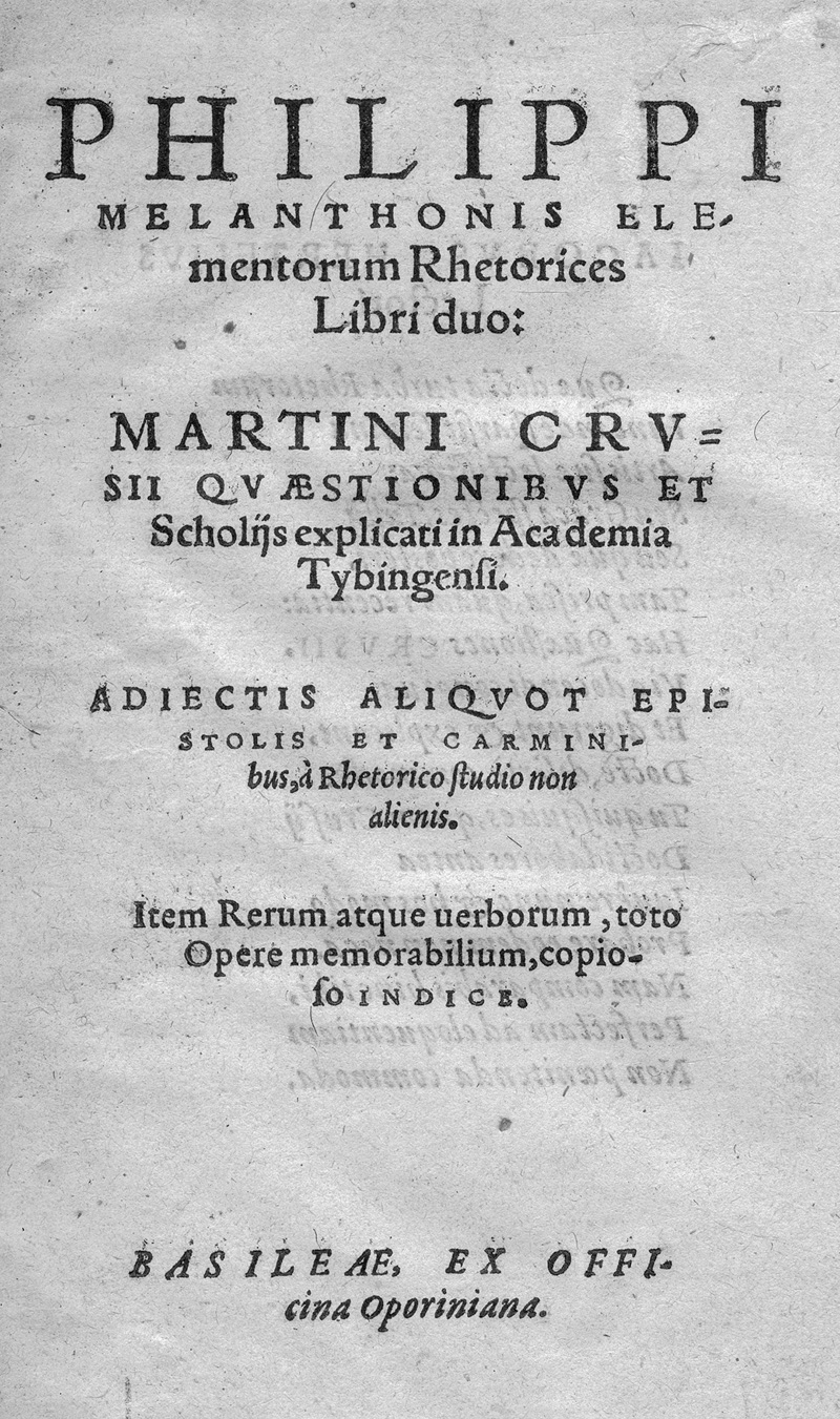 Melanchthon, Philipp: Elementorum rhetorices libri duo