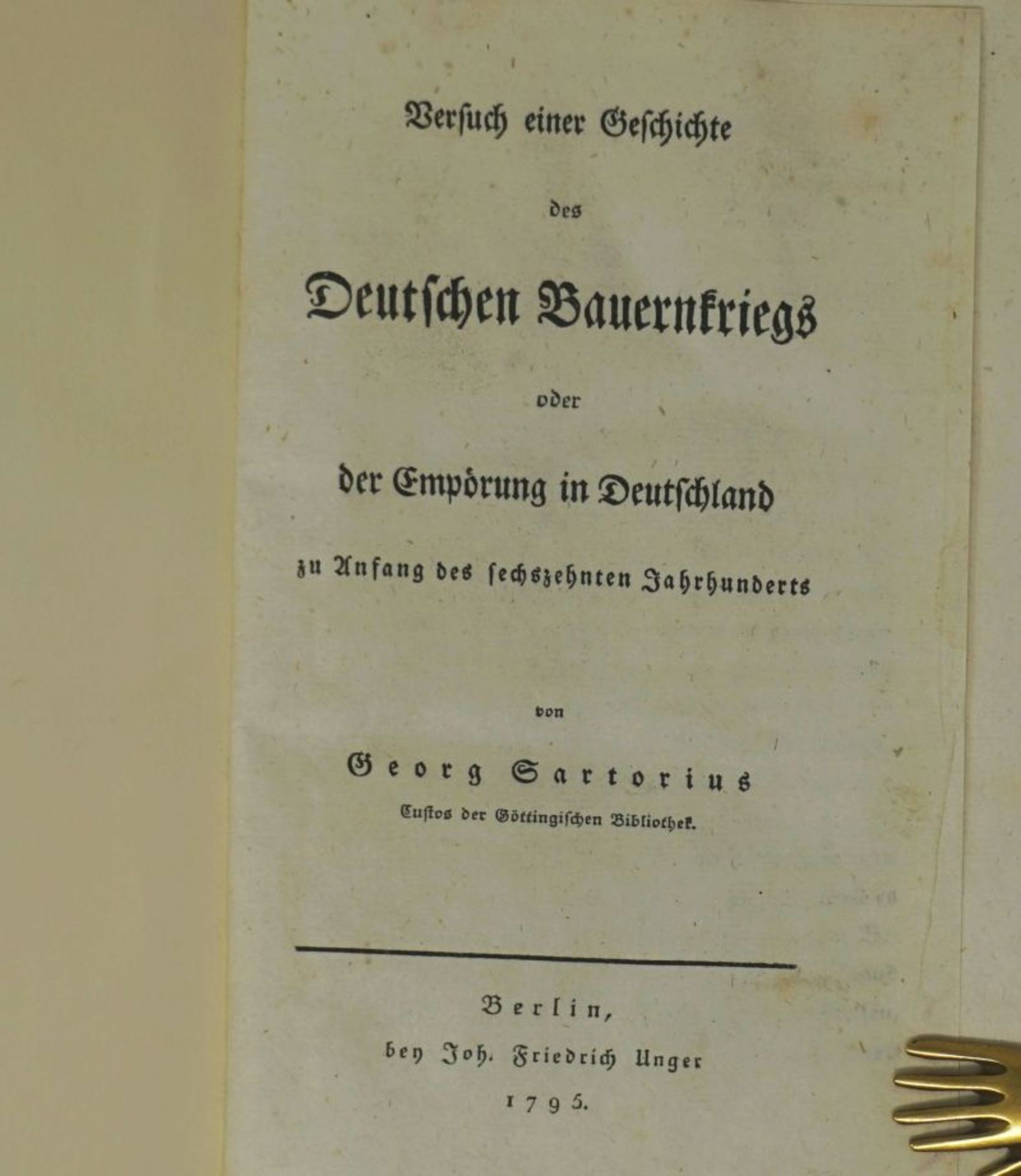 Sartorius, Georg: Versuch einer Geschichte des deutschen Bauernkriegs