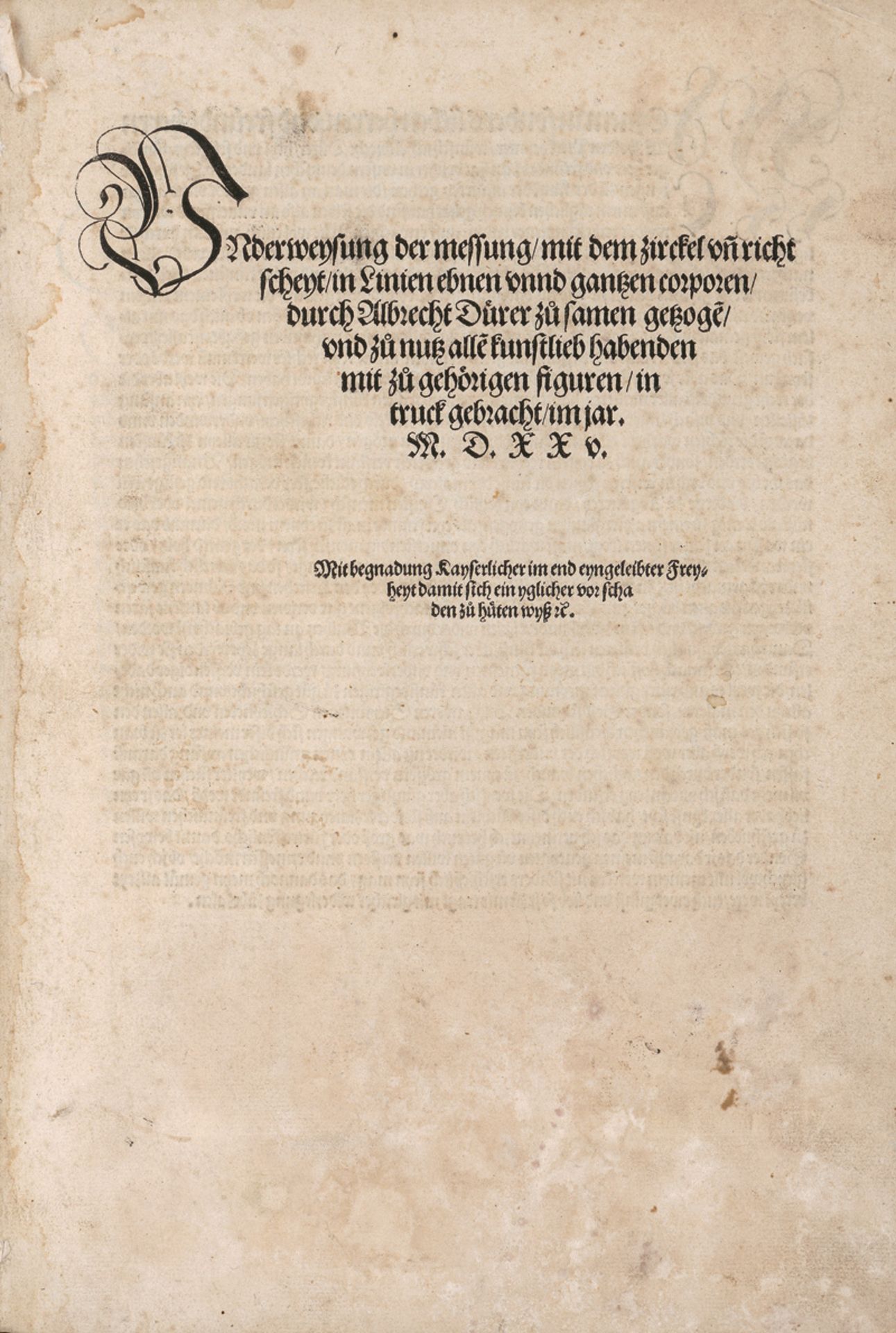 Dürer, Albrecht: Underweysung der messung. Erster Druck der EA