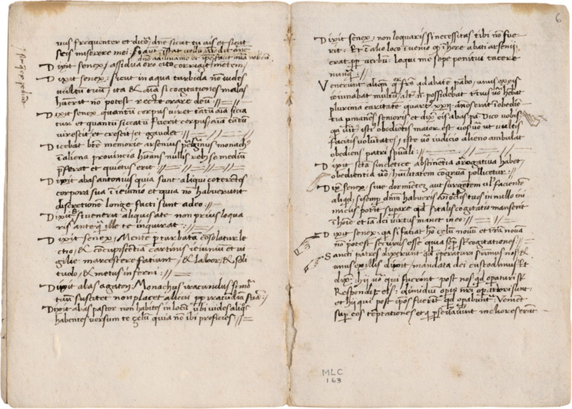 Bernhard von Clairvaux: Vita noviciorum. Lateinische Handschrift auf Papier