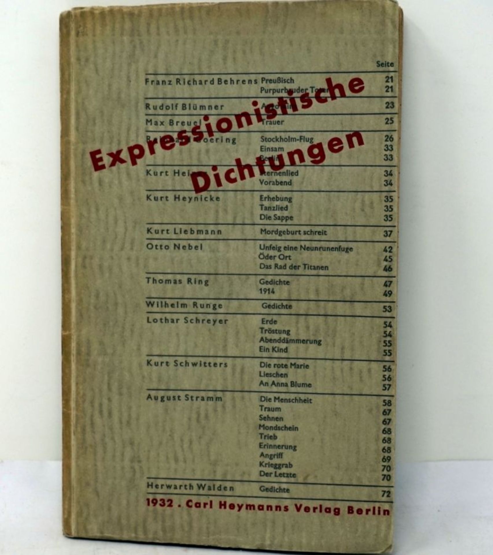 Walden, Herwarth: Expressionistische Dichtungen