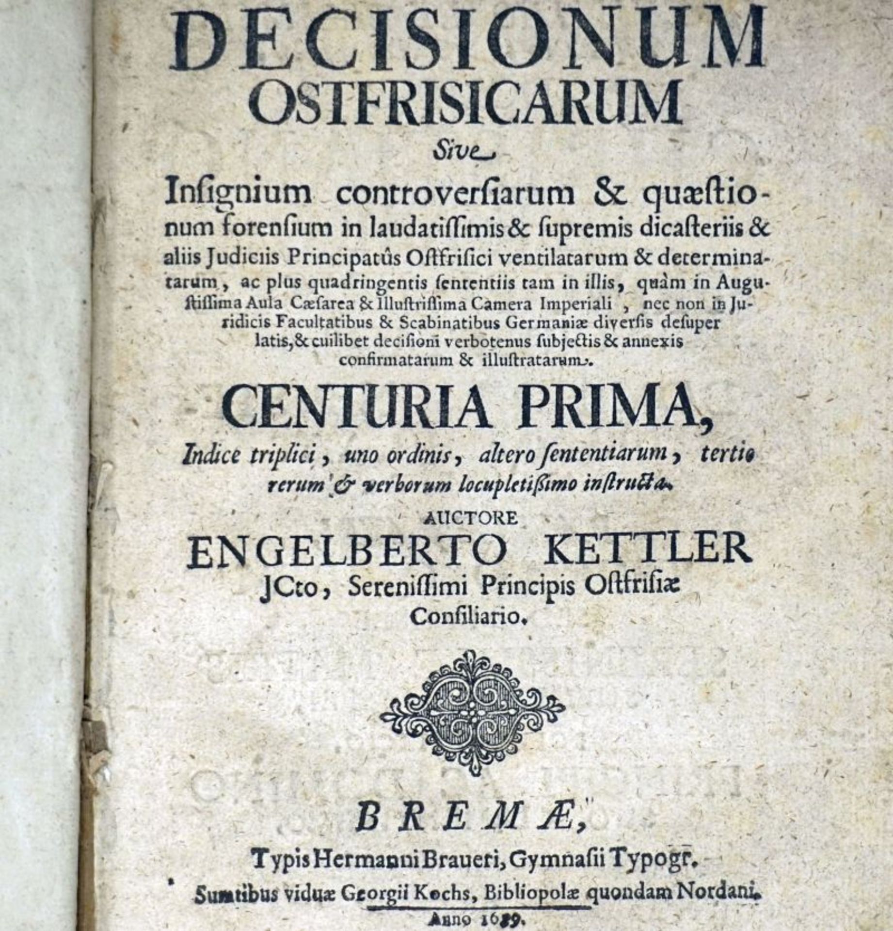 Kettler, Engelbert: Decisionum Ostfrisicarum