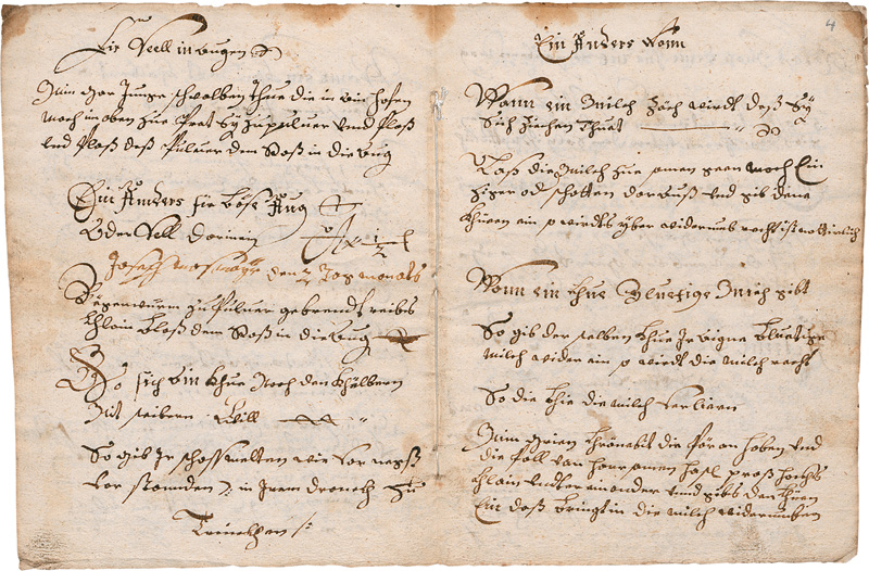 Rossarznei und geistliches Lied: Deutsche Handschrift auf Papier. Fragment mit 6 nn. Bl. ...