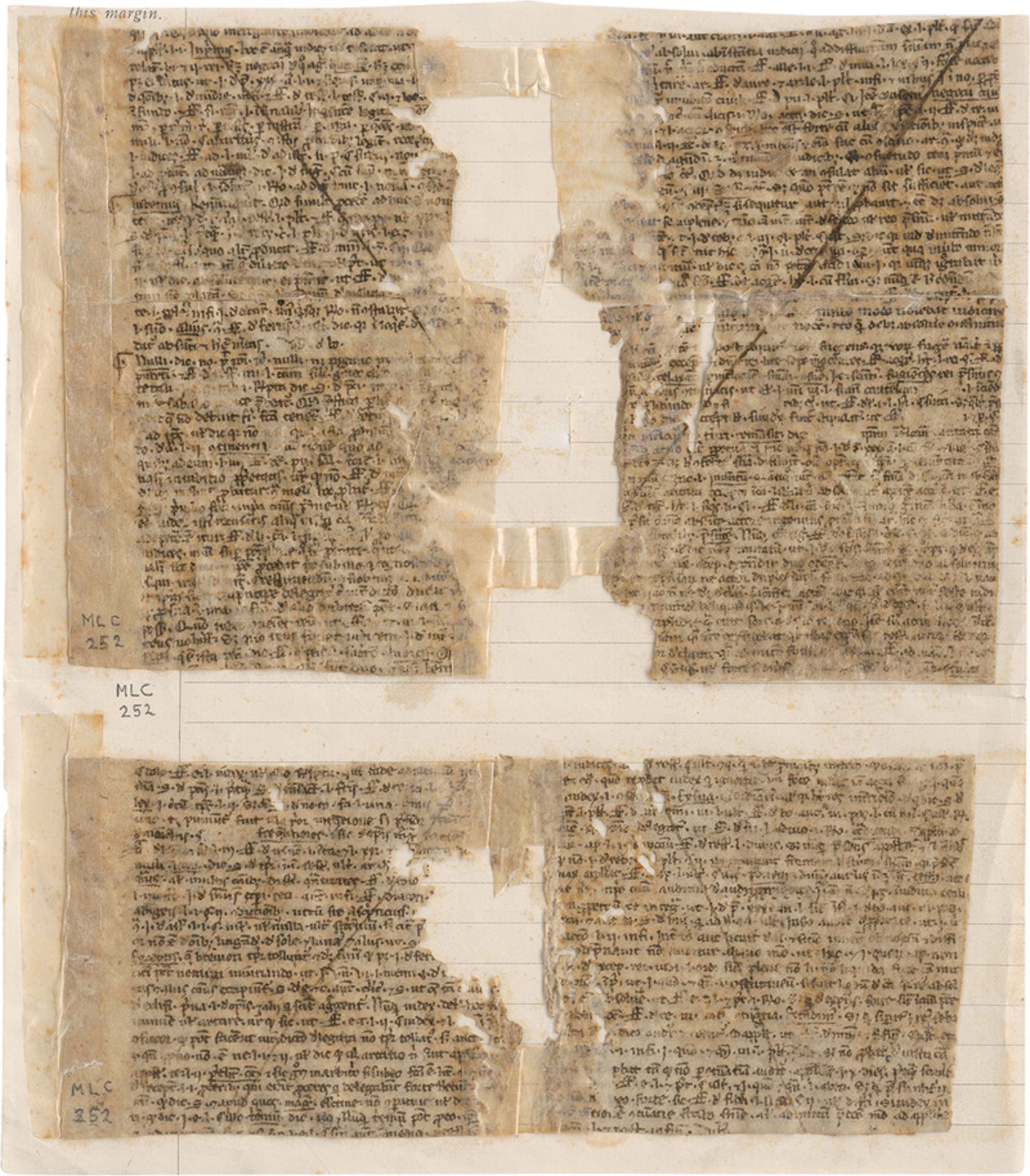 Justinianus: Fragment aus einer lateinischen Handschrift auf Pergamen...