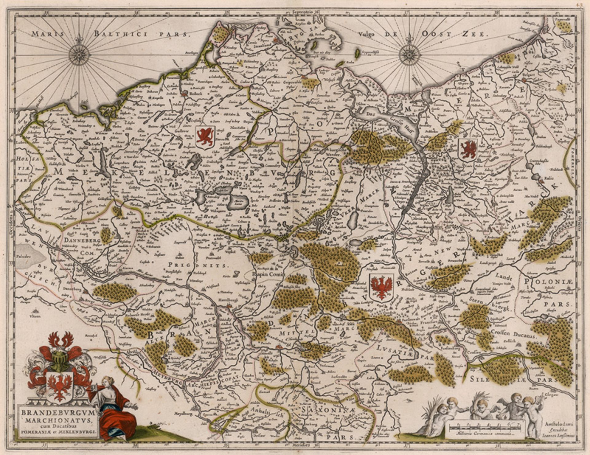 Janssonius, Johannes: Brandenburgum Marchionatus, cum Ducatibus, Pomeraniae et...