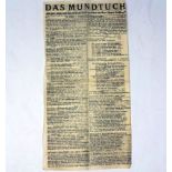 Mundtuch, Das und Rabenpresse: Nr. 1