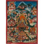 Thangka: Tsongkhapa. Buddha Bodhisattvas. Tibetische Thangka