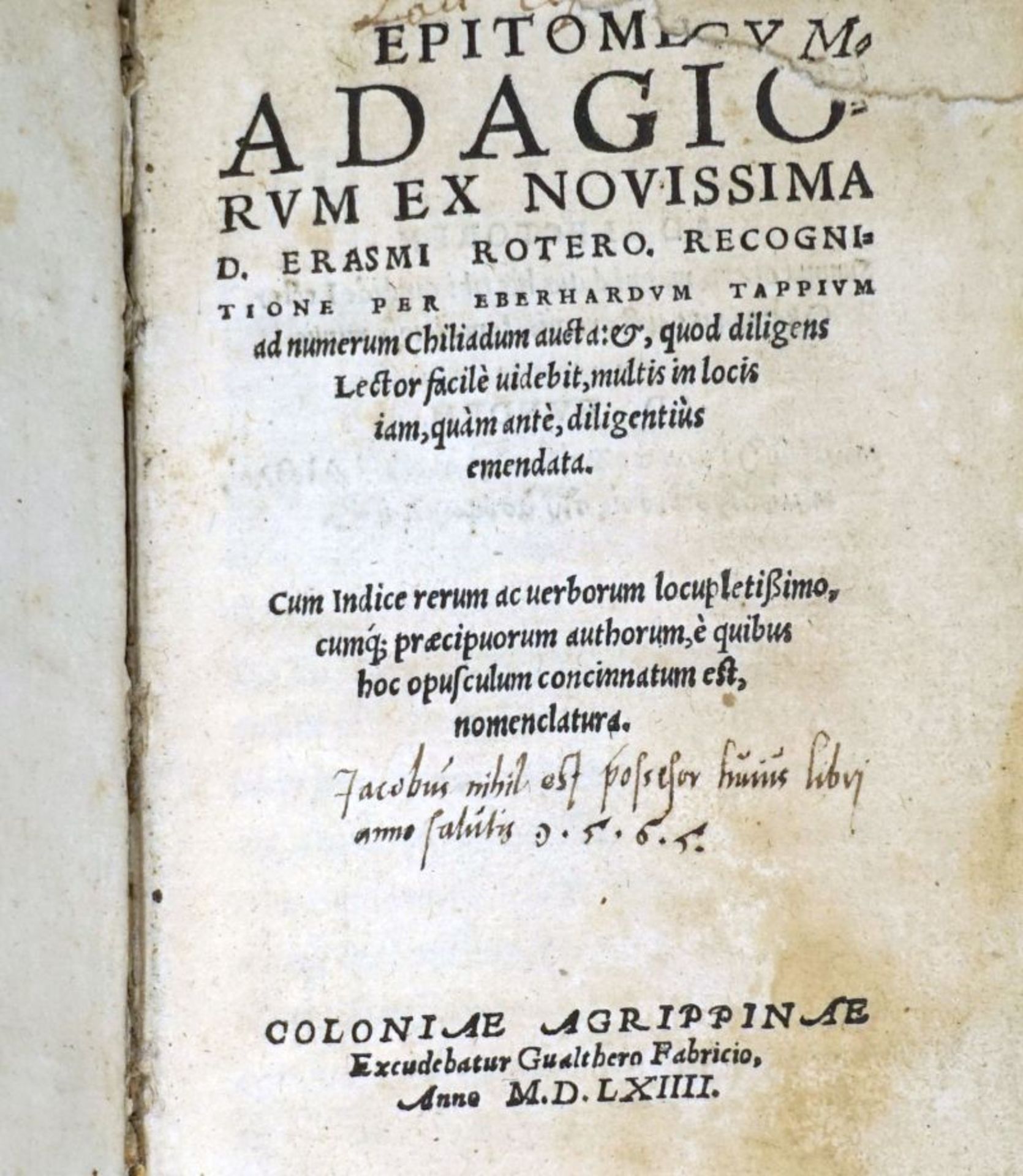Erasmus von Rotterdam, Desiderius: Epitome Adagiorum