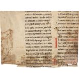 Homililiarium: Fragment eines Einzelblattes aus einer Handschrift in la...