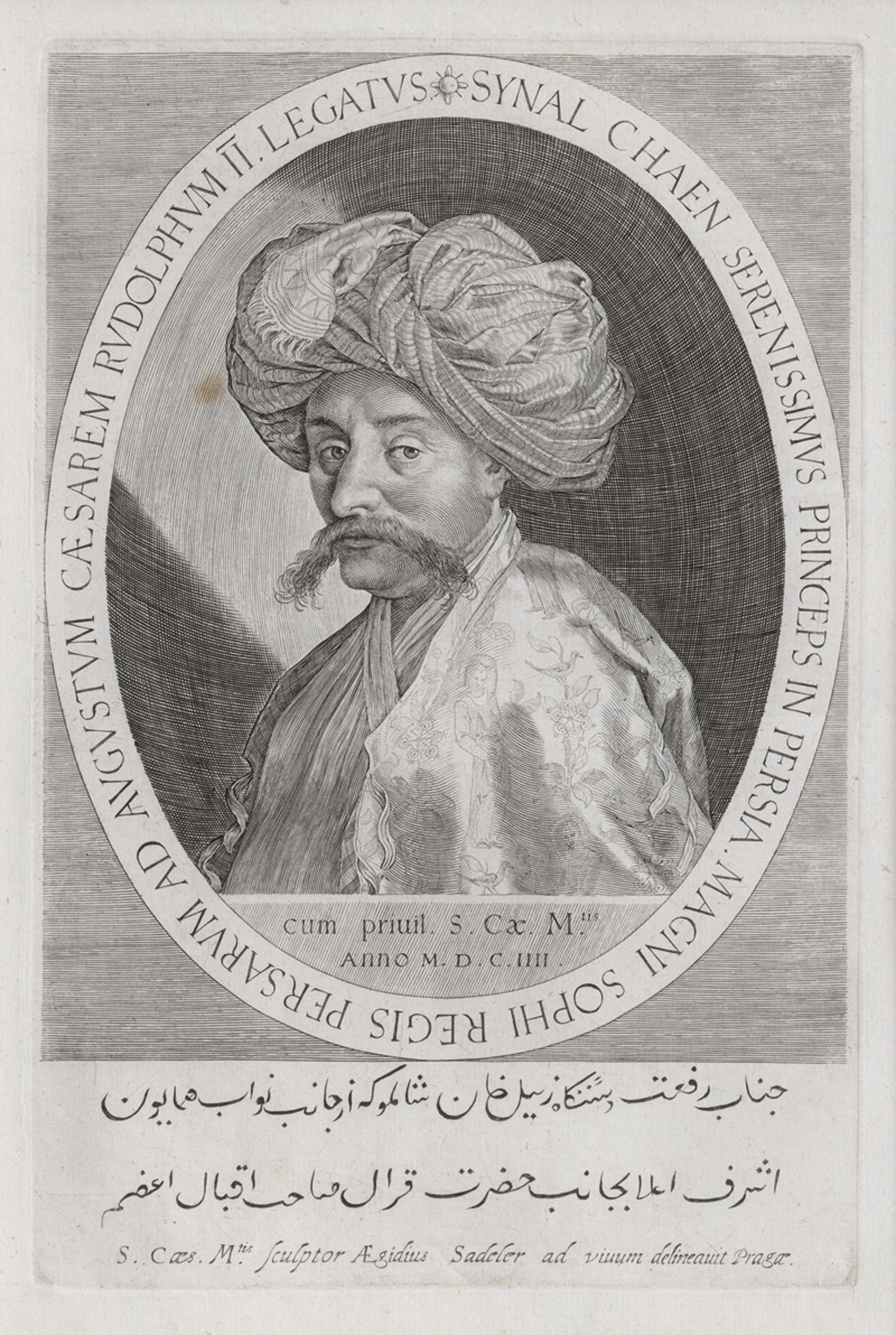 Sadeler, Aegidius: Zeynal Khan (Synal Chaen). Der persische Botschafter am ...
