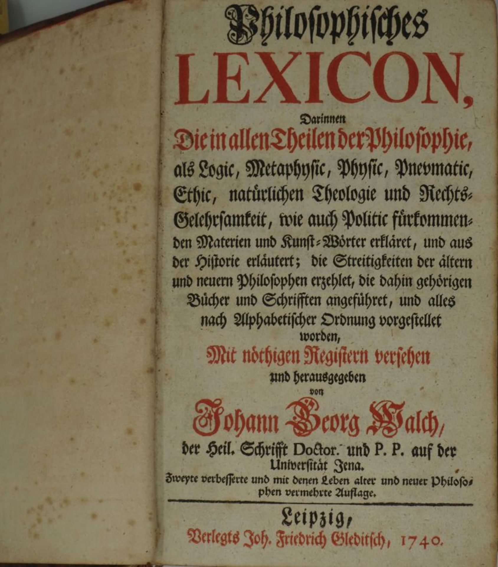 Walch, Johann Georg: Philosophisches Lexicon