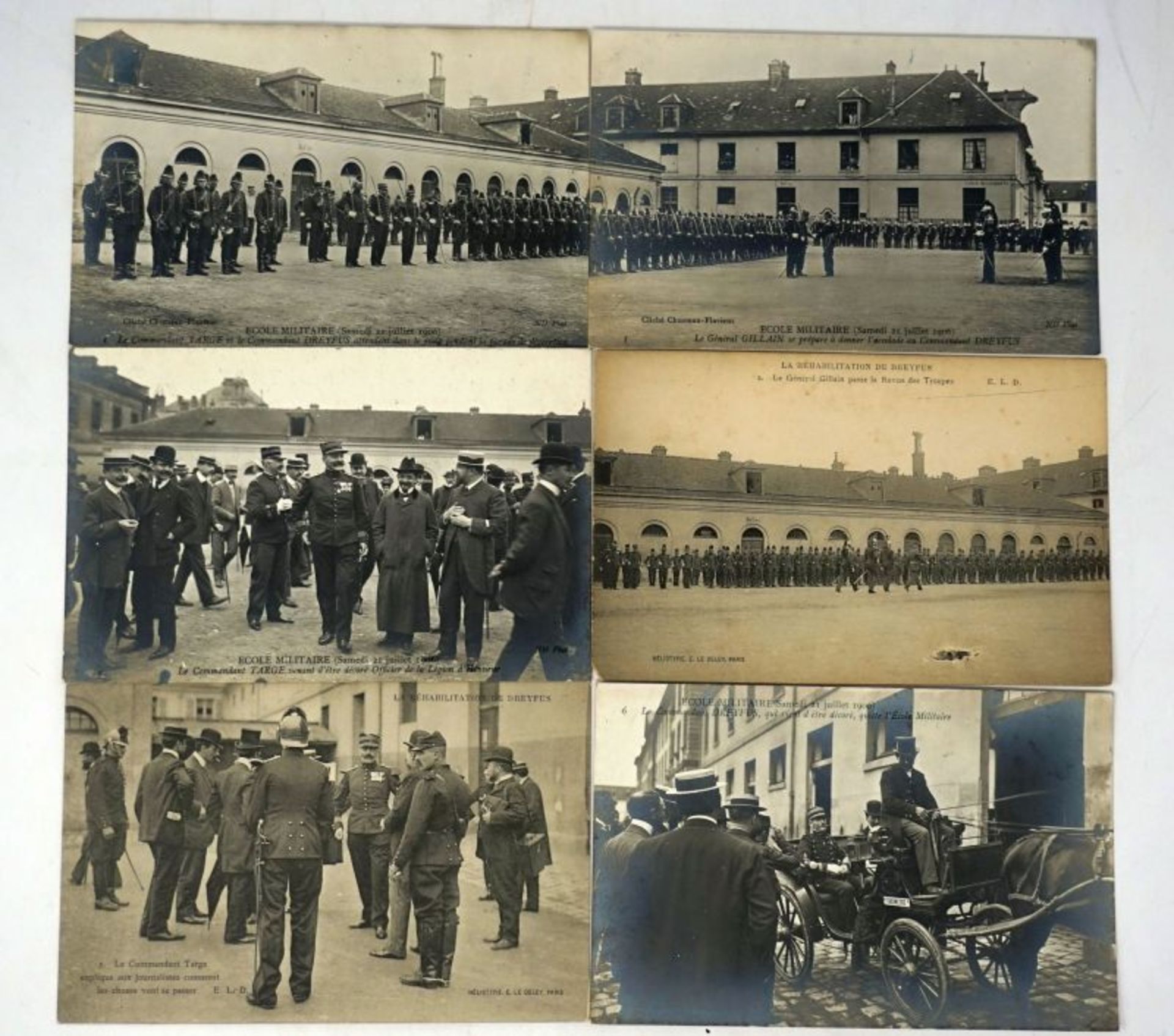 Dreyfus-Affäre: Sammlung von 10 französischen Photopostkarten