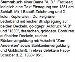 Stammbuch: einer Dame "A. B."