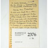 Balabanoff, Angelica: Brief 1959 an Detlev Rosenbach