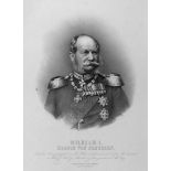 Wilhelm I., Deutscher Kaiser: Zwei Porträts in Lithographie + 2 weitere