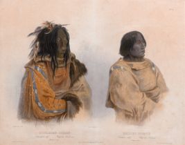 Bodmer, Johann Carl: Sammlung von 9 Darstellungen Indigener in Aquatintaradie...