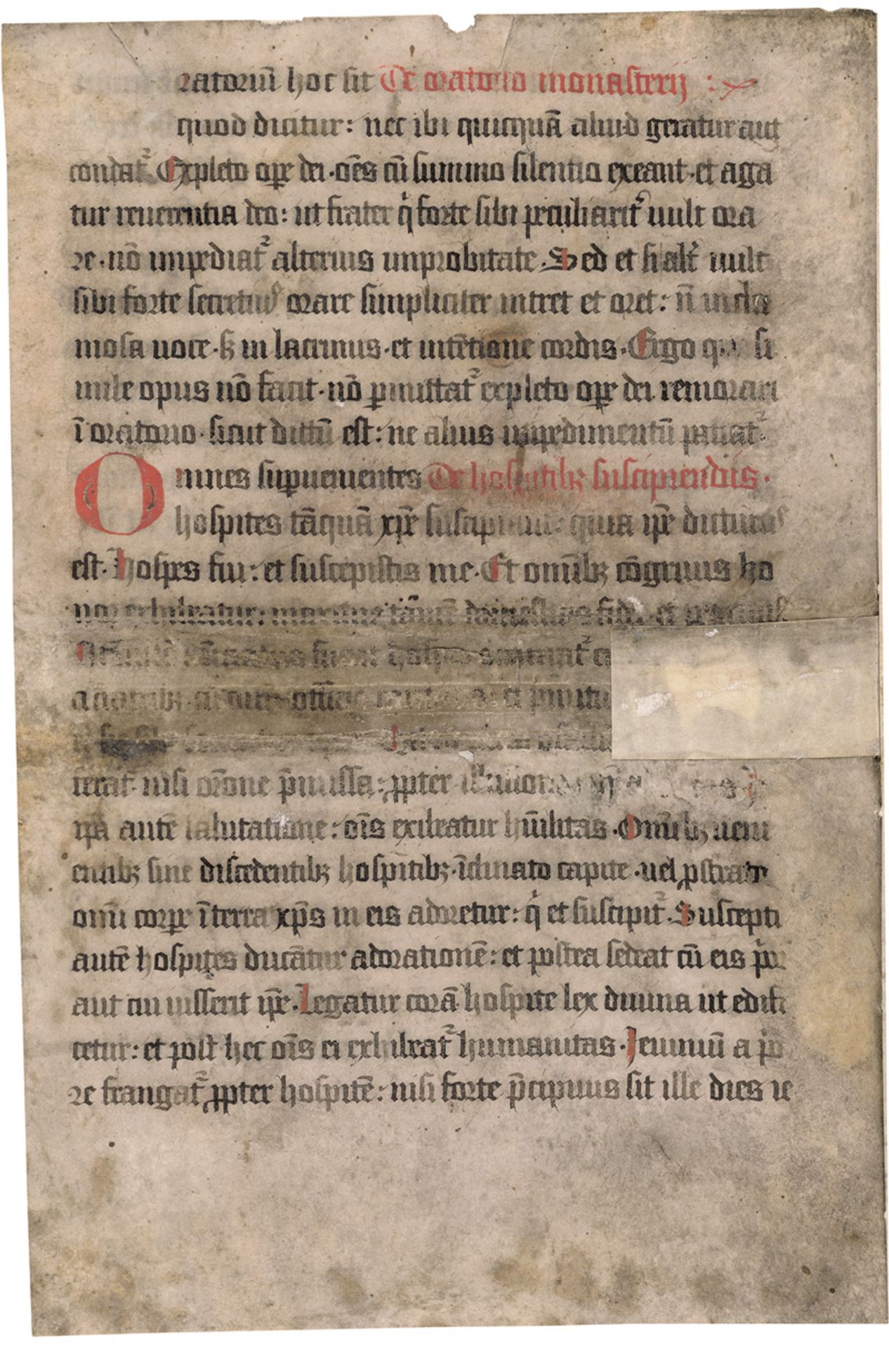 Benedikt von Nursia: Regula sancti Benedicti. Lateinische Handschrift auf Per...