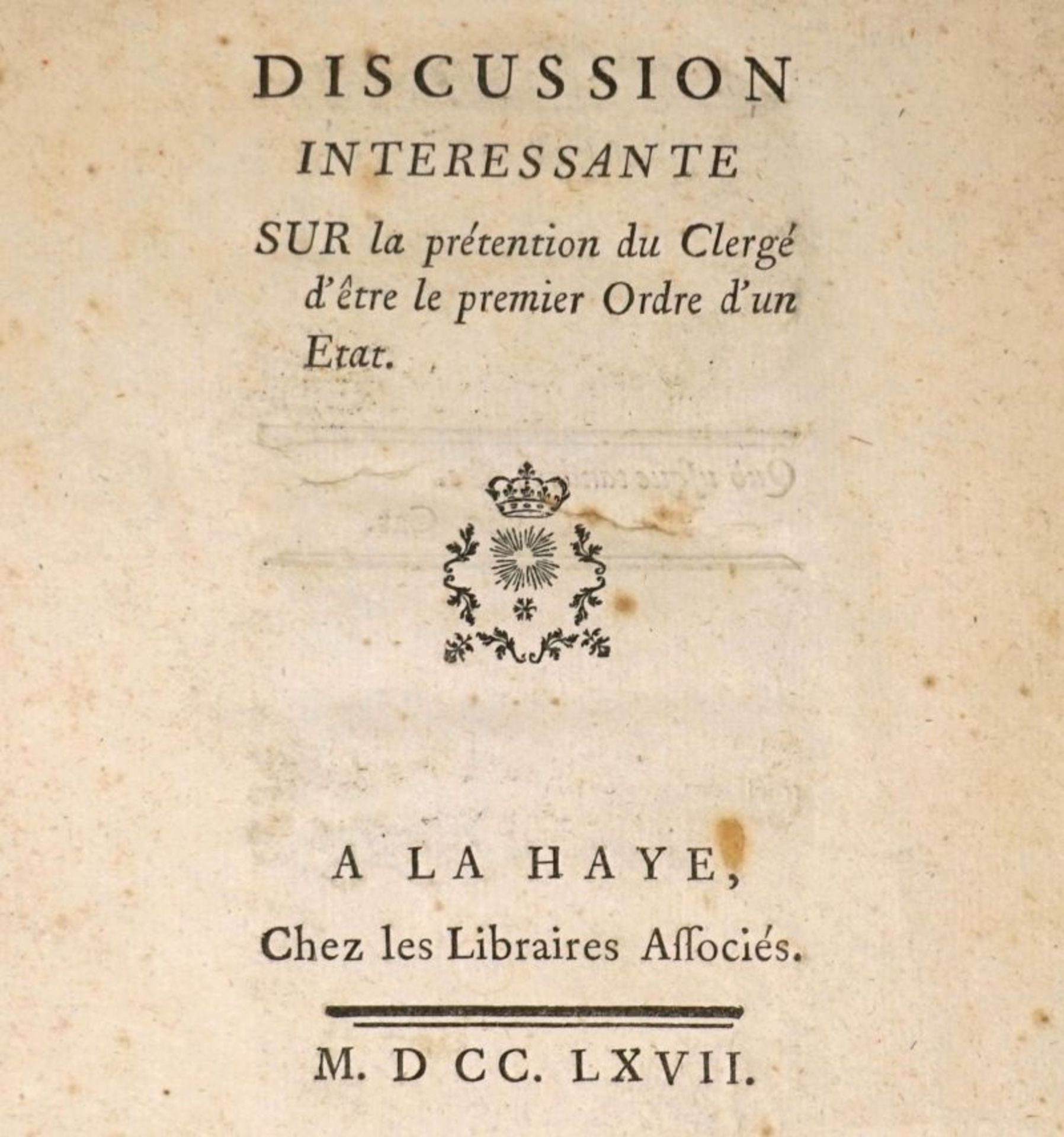 Puységur, J.-F.-M. de Chastenet de: Discussion interessante sur la prétention