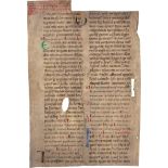 Officium: Einzelblatt einer lateinischen Handschrift auf Pergament...