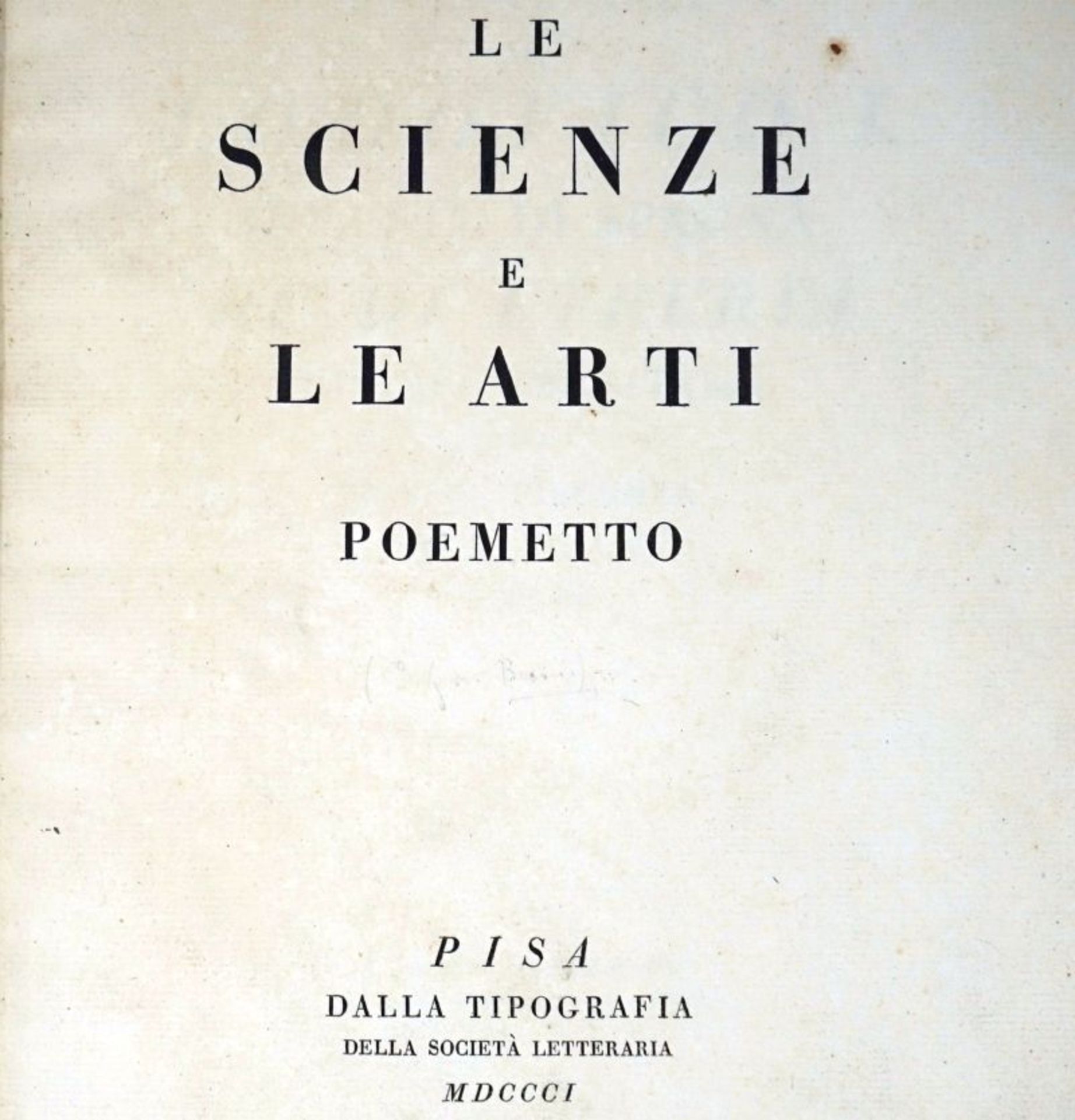 Rosini, Giovanni: Le scienze e le arti. Poemetto