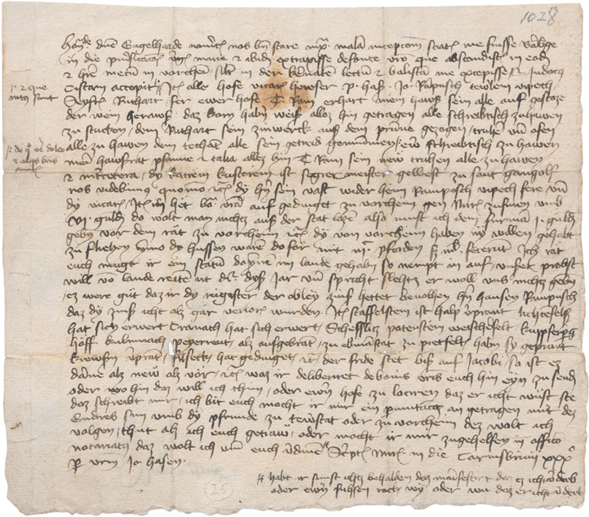 Has, Johannes: Brief 1430 über den Hussiten-Einfall