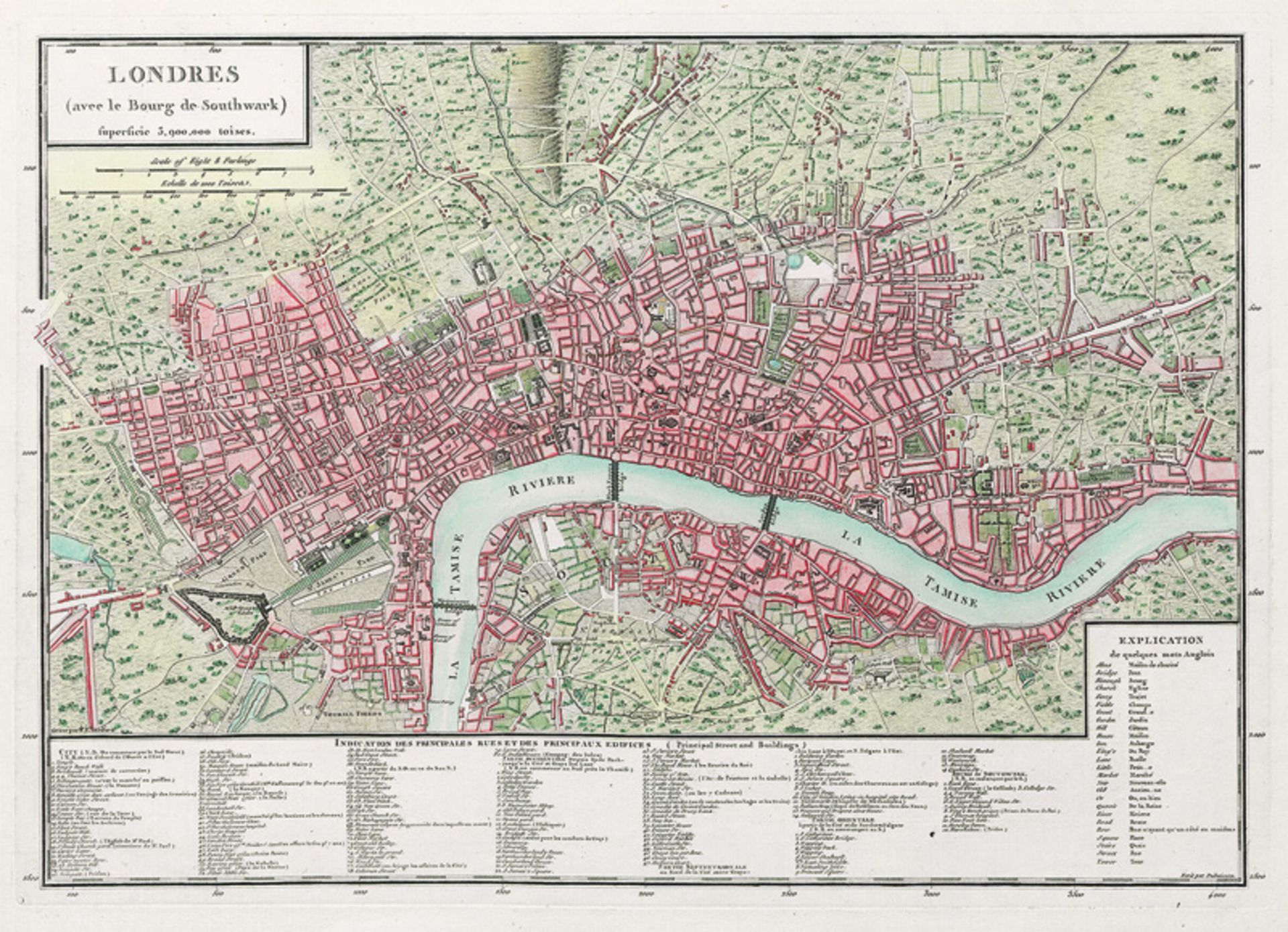 Tardieu, Pierre François: Londres (avec le Bourg de Southwark). Stadtplan