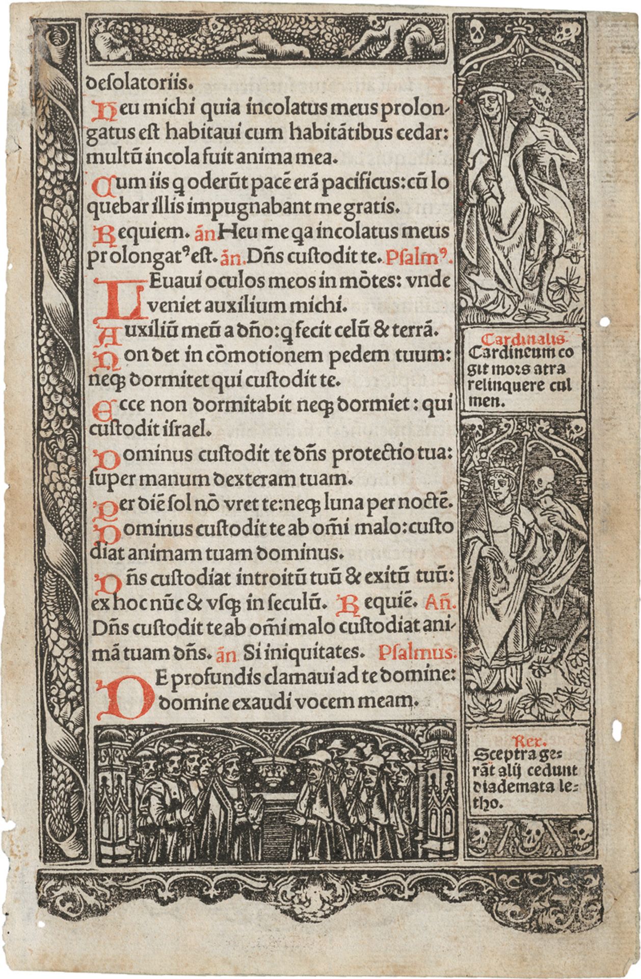 Totentanz aus Paris: um 1515. Totentanz. Blatt aus einem Stundenbuch - Bild 3 aus 3