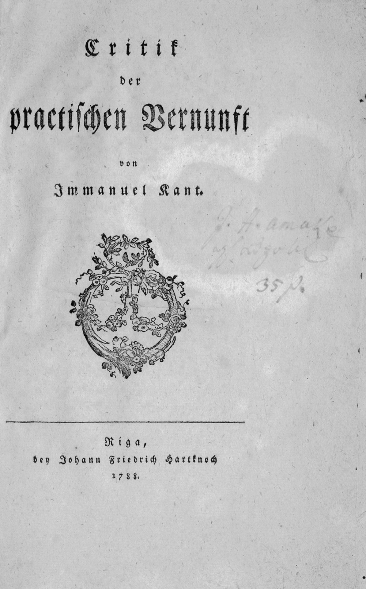 Kant, Immanuel: Critik der practischen Vernunft