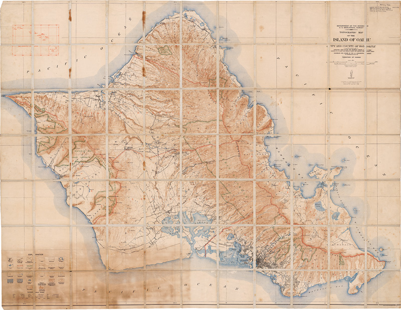 Topographic map of the island of Oa...: and county of Honolulu