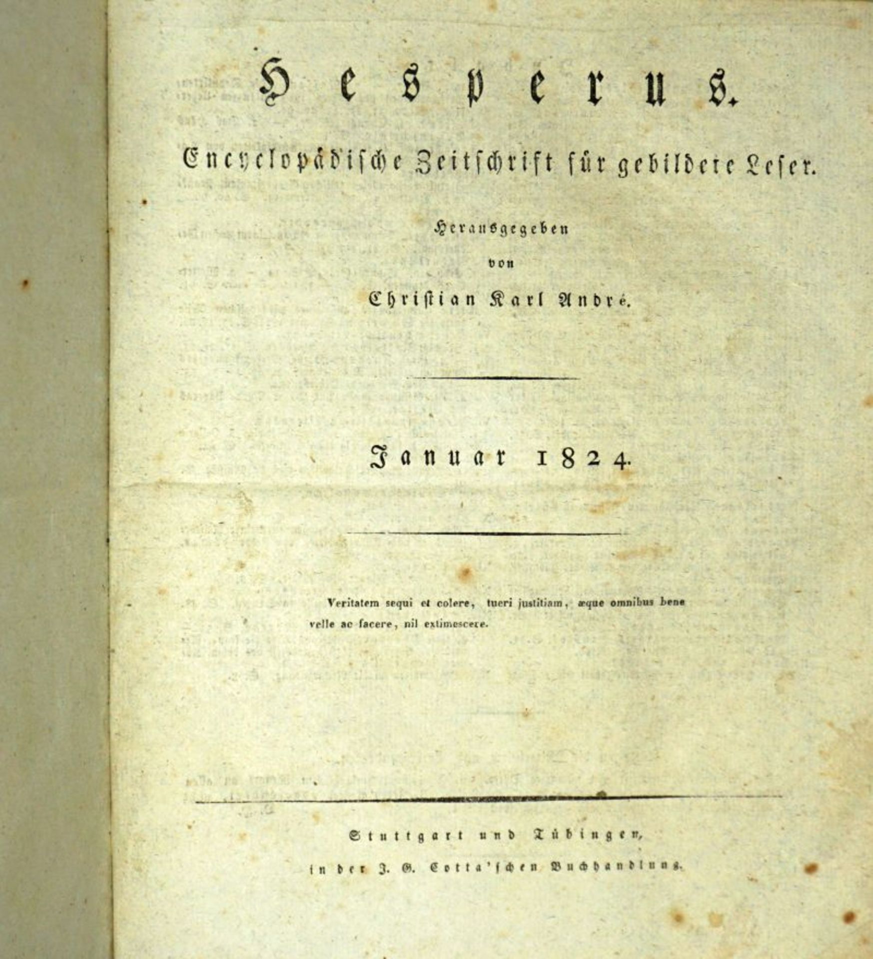 Hesperus - Hrsg.: Encyclopädische Zeitschrift für gebildete Leser