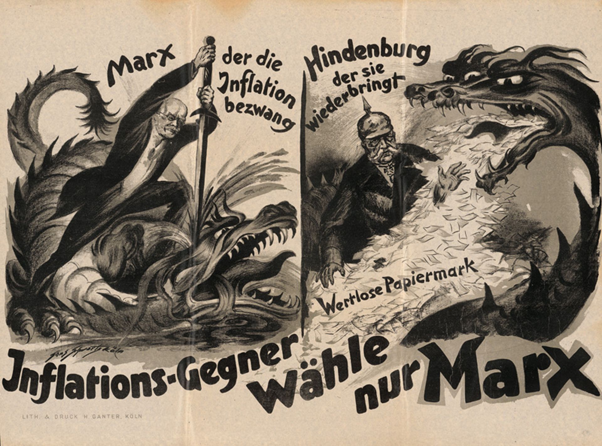 Schwartz, Hans: Inflations-Gegner wähle nur Marx. Plakat