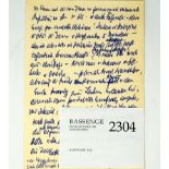 Benn, Gottfried: Manuskript-Fragment
