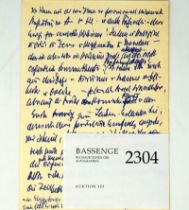 Benn, Gottfried: Manuskript-Fragment