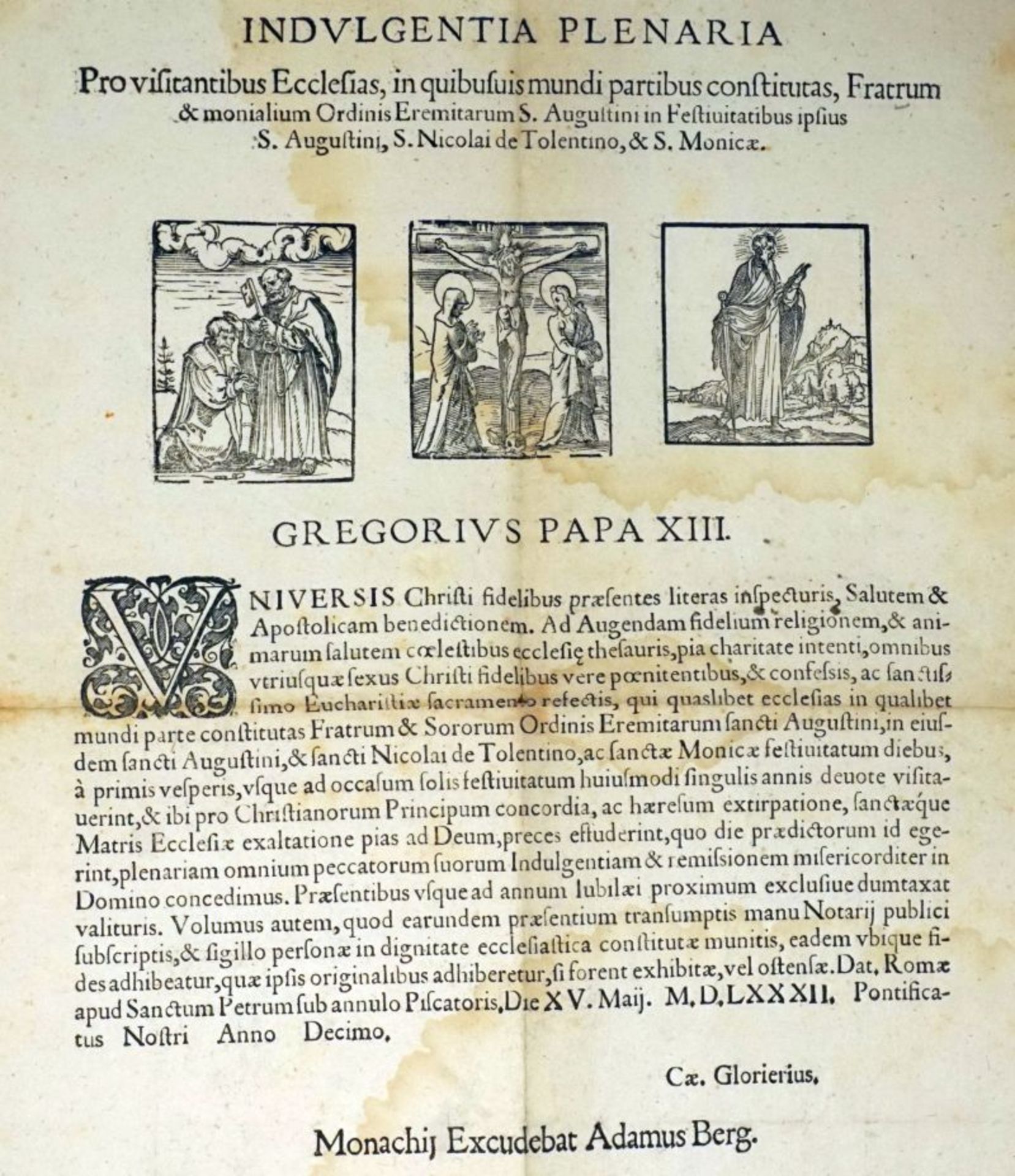 Indulgentia plenaria pro visitantib...: in quibusius mundi partibus constitutas (Ablassbrief)