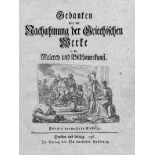 Winckelmann, Johann Joachim: Gedanken über die Nachahmung der Griechischen Werke 