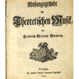 Marpurg, Friedrich Wilhelm: Anfangsgründe der Theoretischen Musik