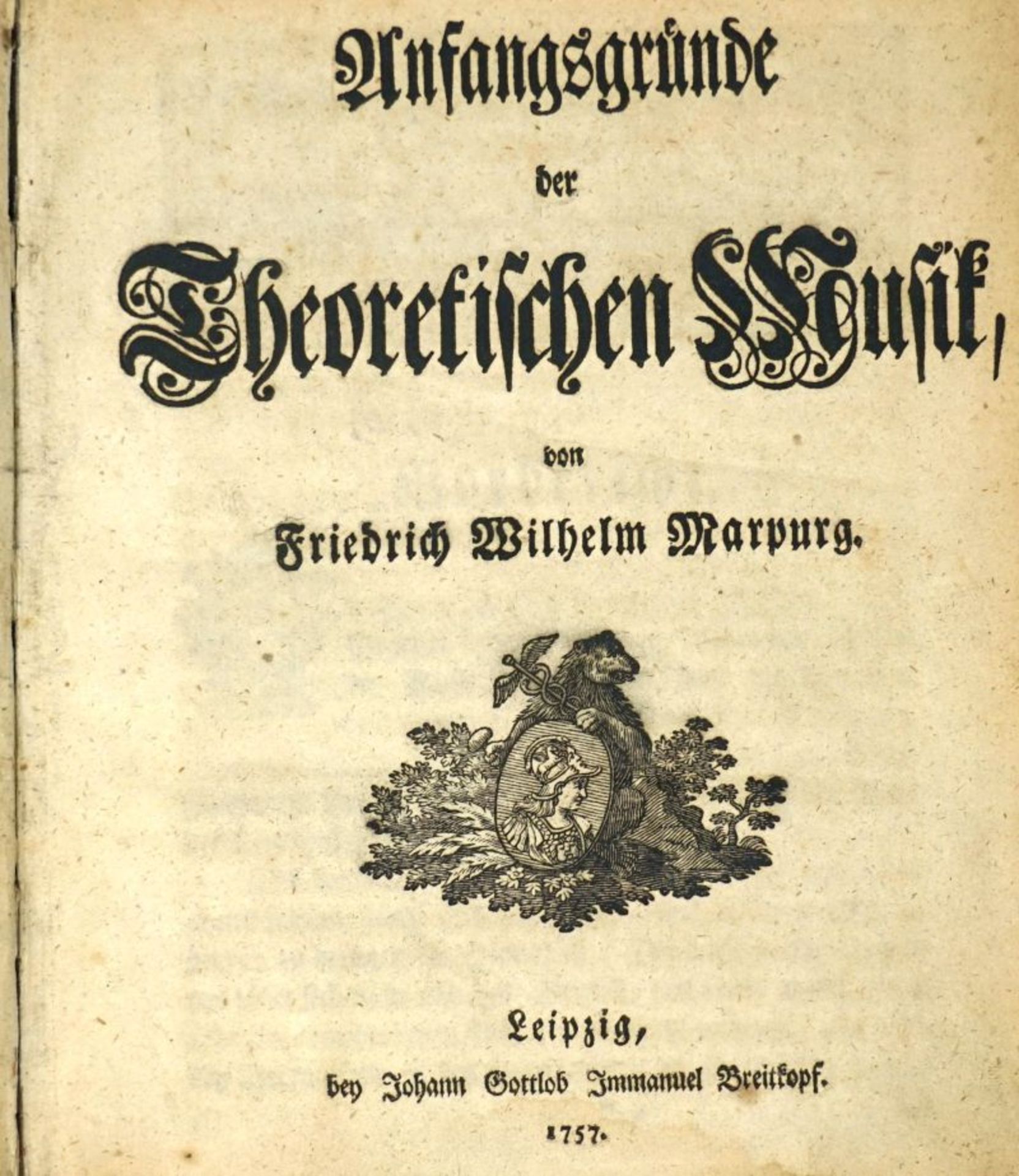 Marpurg, Friedrich Wilhelm: Anfangsgründe der Theoretischen Musik