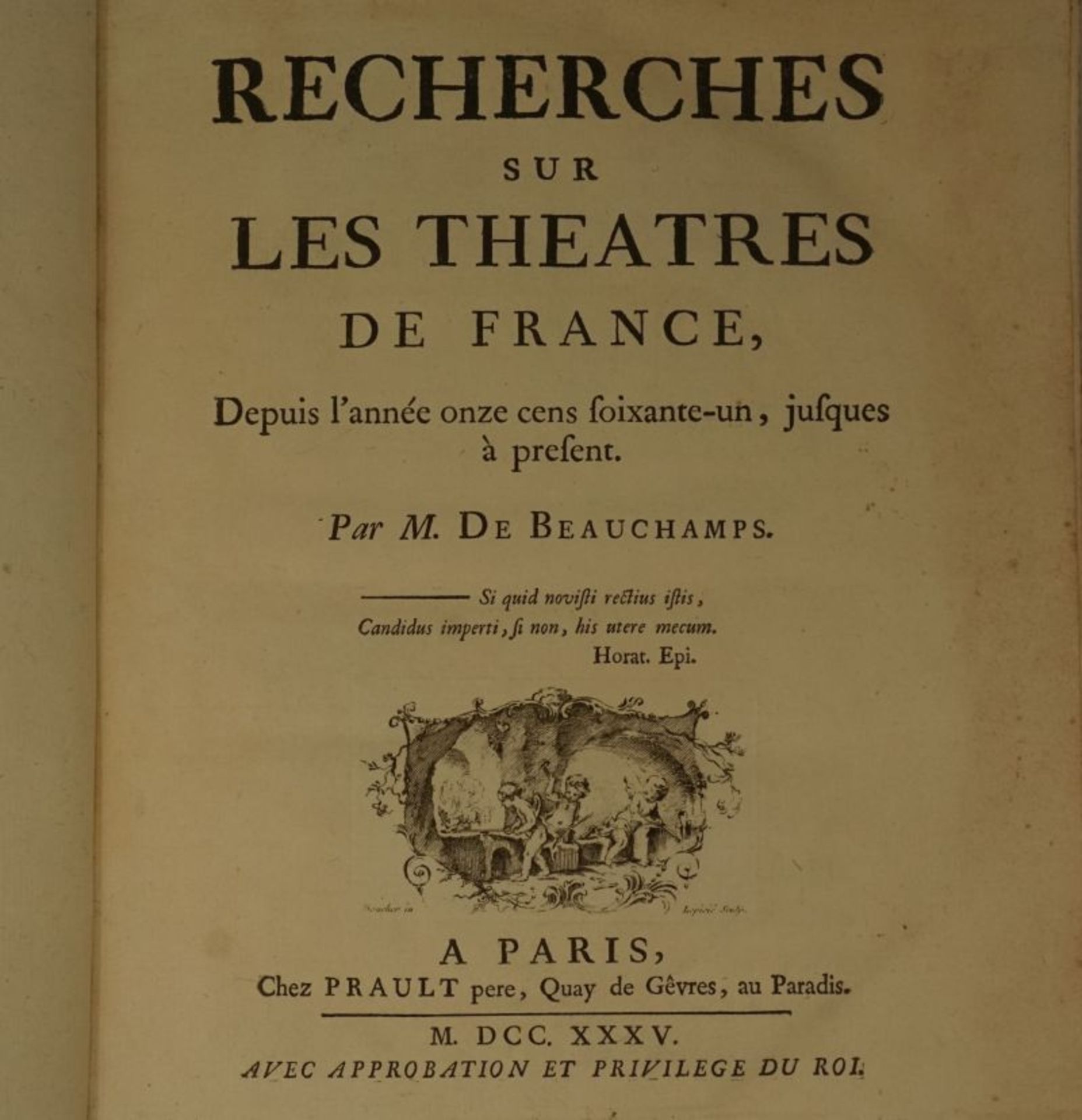 Beauchamps, Pierre-François Godart ...: Recherches sur les Théatres de France