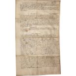 Landshuter Schatzverzeichnis: Deutsche Handschrift auf Pergament. 1 Bl. mit 2 S. Ca. 5...